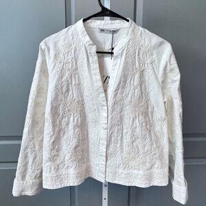 Embroidered Cotton Zara Jacket NWT SZ M